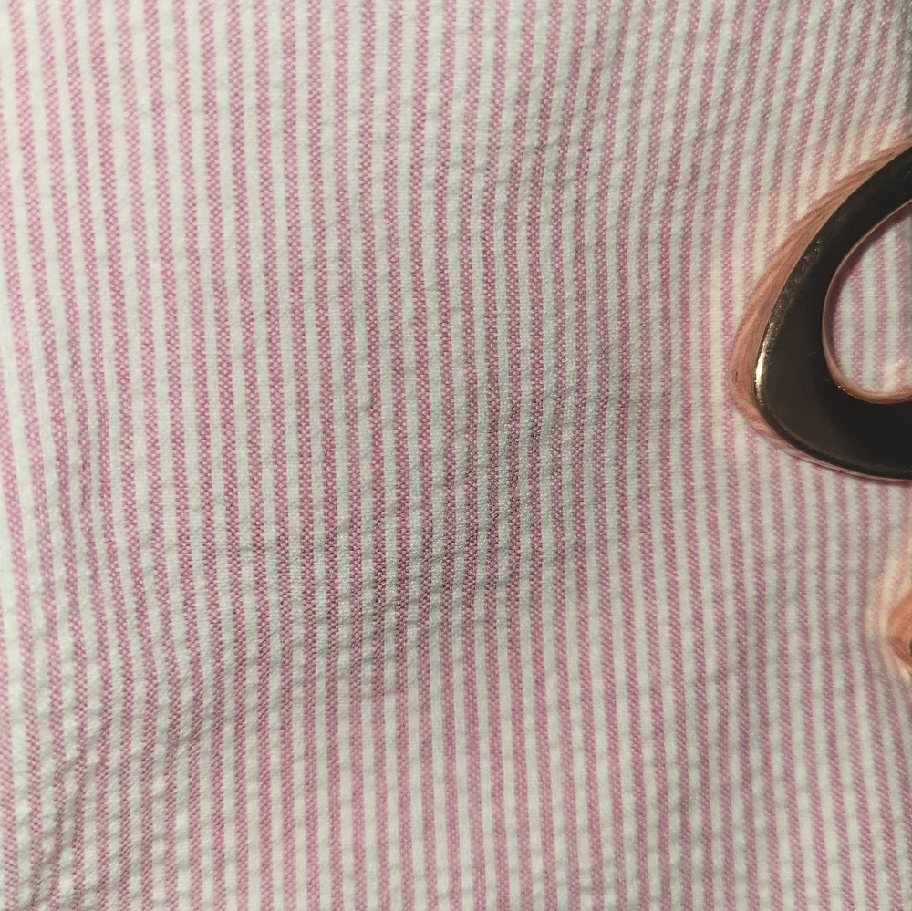 Peter Millar Pink Striped Seersucker Shorts Size‎ 38 Regular Pink White